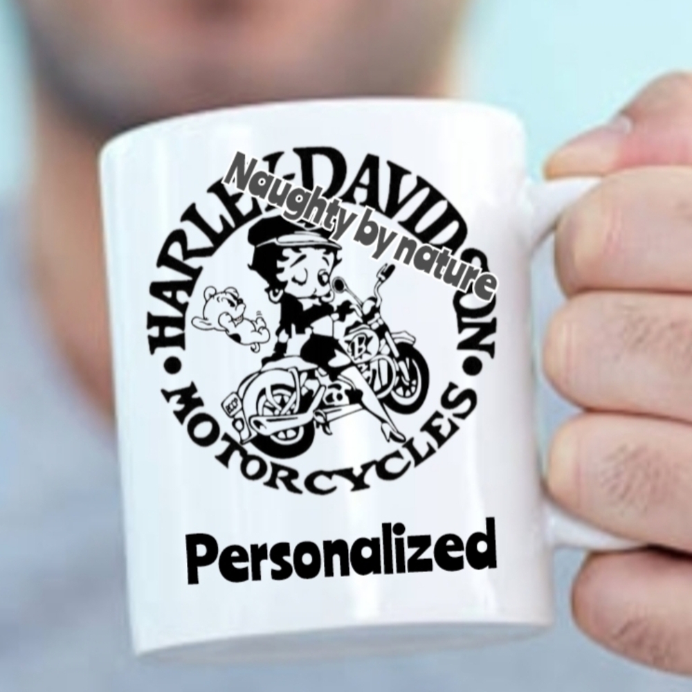 Harley-Davidson Black and White Personalized Mug